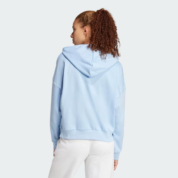 Azul Moletom Capuz Essentials Big Logo French Terry Loose