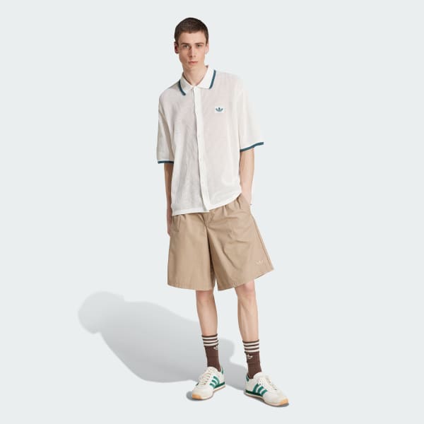 Wit adidas Originals Knitted Overhemd