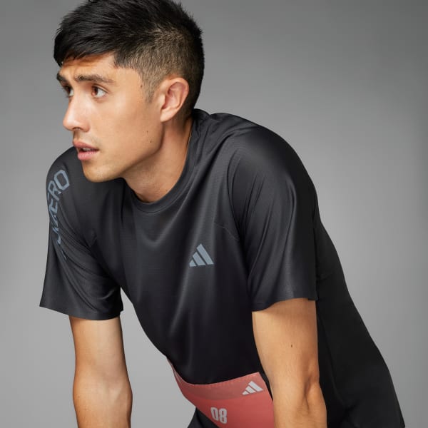 アディダス アディゼロ ランニング 半袖Tシャツ - ブラック