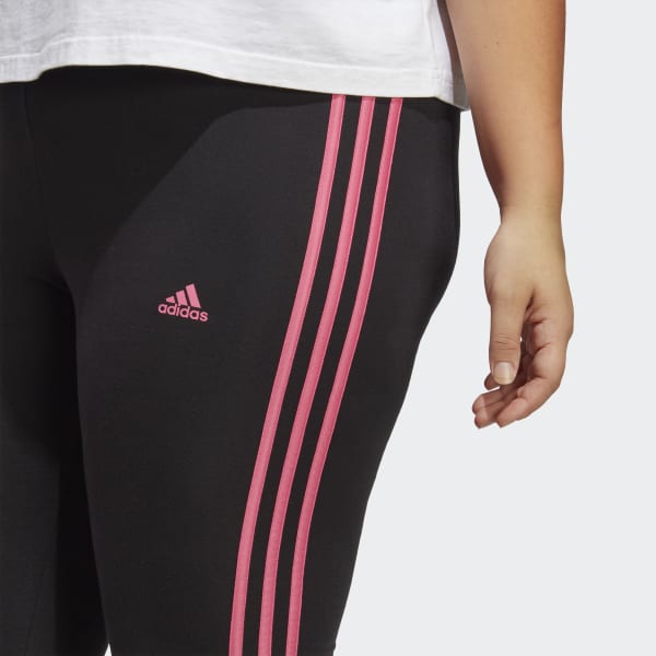 Schwarz Essentials 3-Streifen Tight – Große Größen