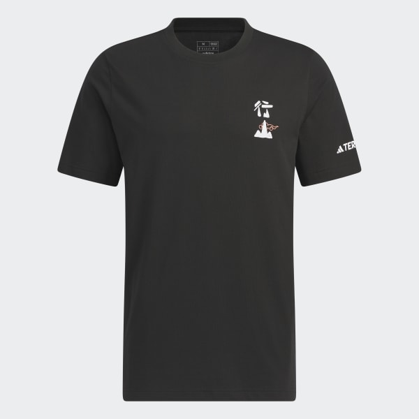 Negro Camiseta gráfica de manga corta