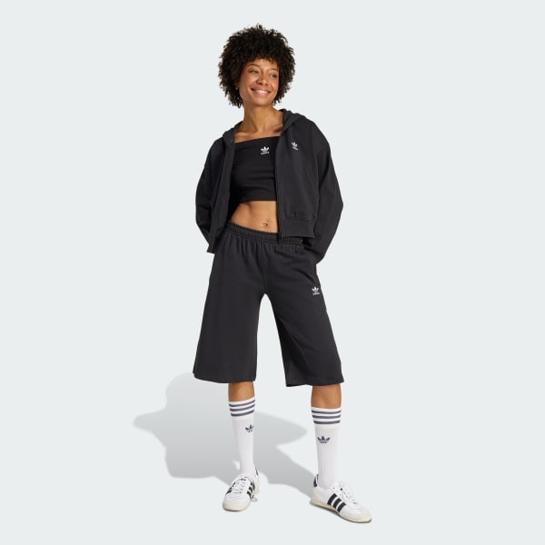 Preto BLUSA CAPUZ MOLETOM ESSENTIALS ZÍPER