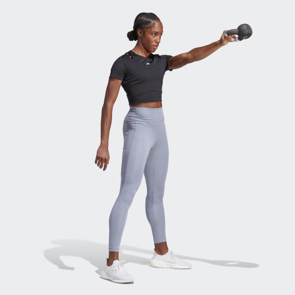 Schwarz HIIT AEROREADY Crop Training T-Shirt