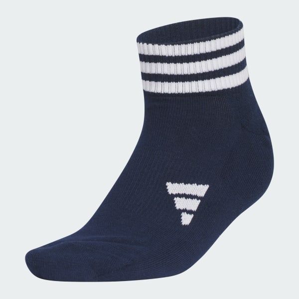 ブルー 【ゴルフ】アンクル丈 スリーストライプス クッションソックス