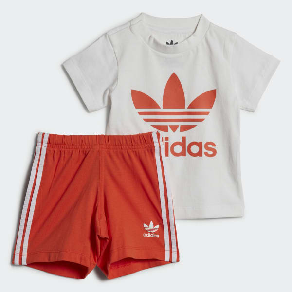 adidas Trefoil Shorts Tee Set - White | adidas Malaysia