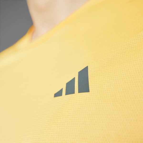 アディダス アディゼロ ランニング 半袖Tシャツ - イエロー