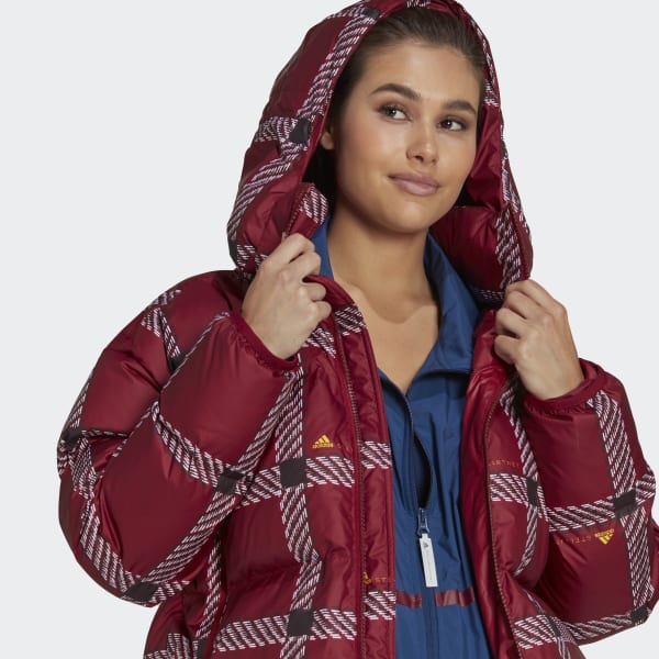 Burgundy adidas by Stella McCartney Short Padded Printed Winter Jacket II101