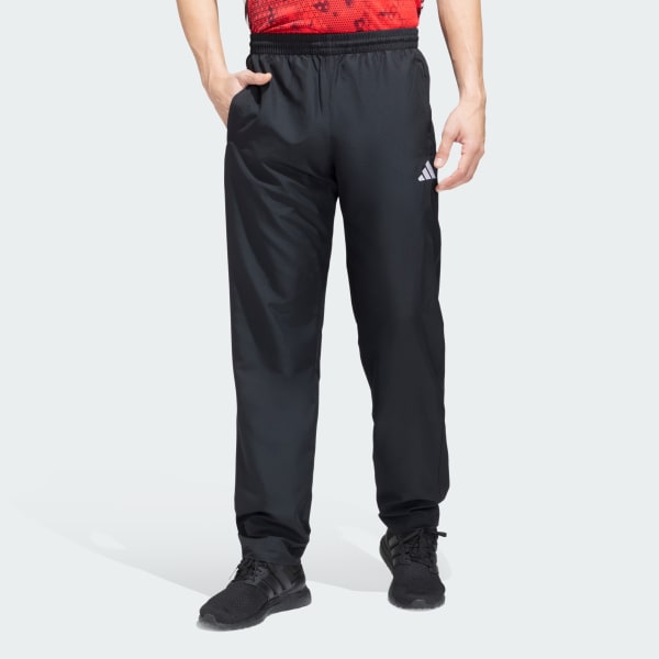 Black Woven adidas 3S Sportswear Straight Pants
