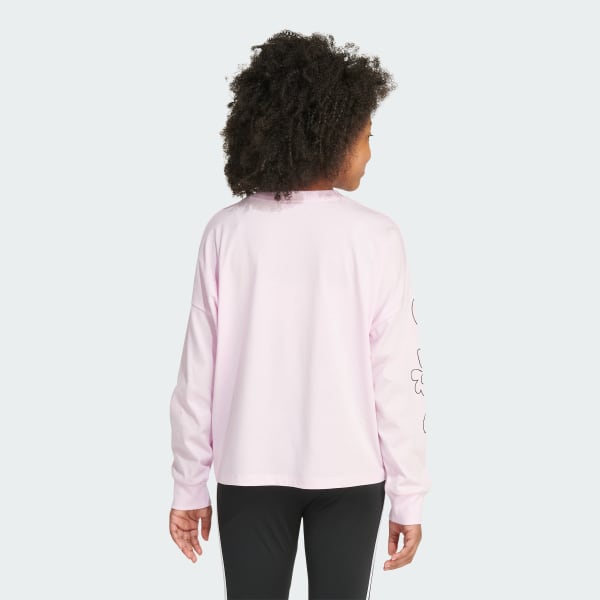 adidas Long Sleeve Waist Crew Tee Extended Size Purple Kids