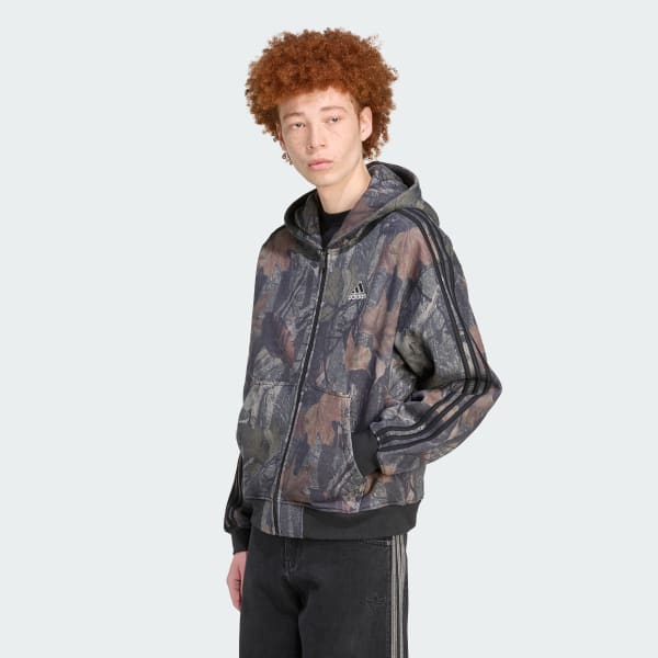 noir Haut zip intégral Camo