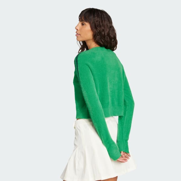 アディダス フラッフィー ニットカーディガン - グリーン | アディダス