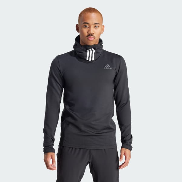 adidas COLD.RDY Techfit Fitted Long Sleeve Hoodie - Black | Men's ...