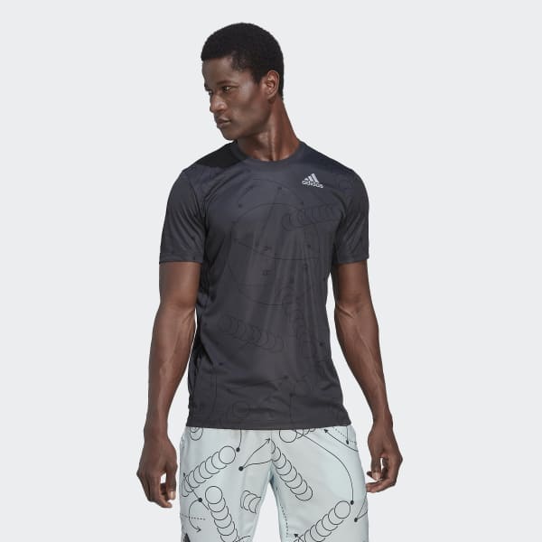 Szary Club Graphic Tennis T-Shirt RF828