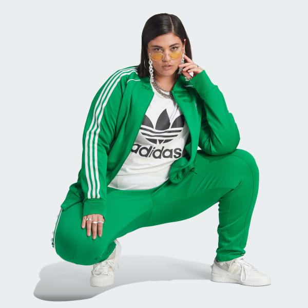 Small adidas OG Women's AdiColor SST TRACKSUIT JACKET & PANTS GREEN LAST1