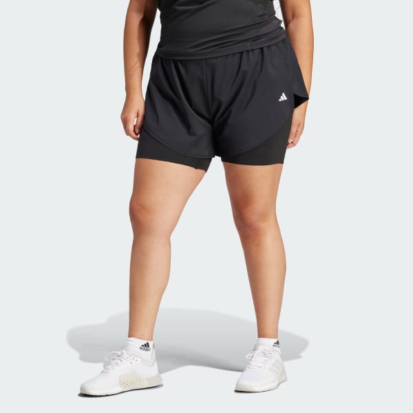 adidas Designed for Training 2-in-1 Shorts (Plus Size) - Black, Women's  Training