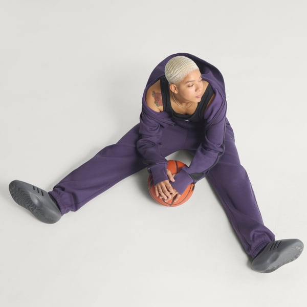 Μωβ adidas Basketball Fleece Joggers (Gender Neutral)