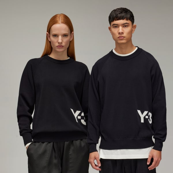 Black Y-3 Classic Knit Crew Sweatshirt