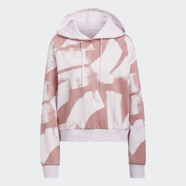 ruzová Essentials Print Relaxed Hoodie