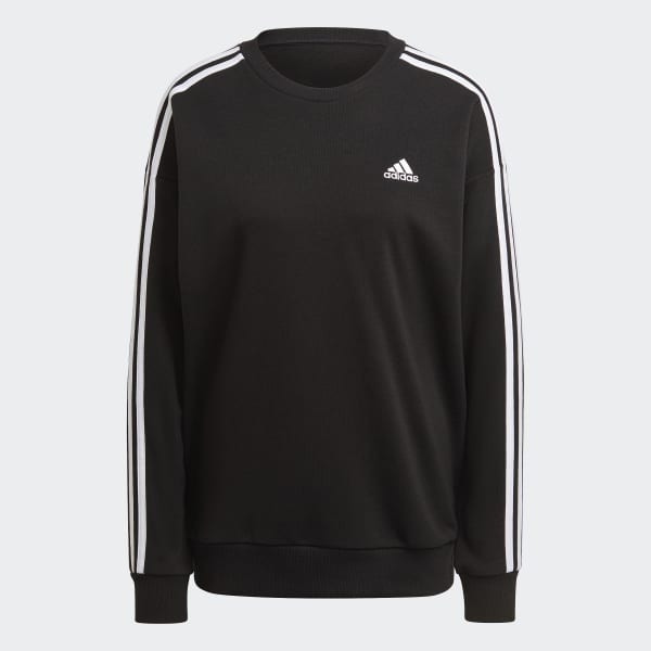 adidas Essentials Studio Lounge 3 Stripes Sweatshirt Zwart
