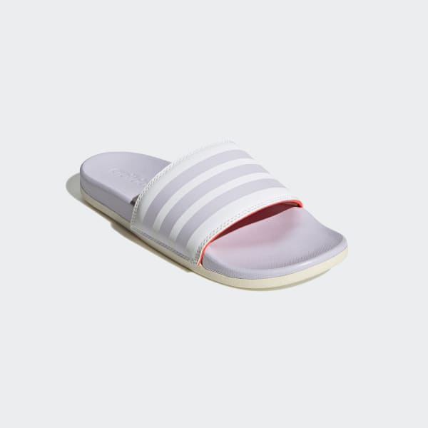 White Adilette Comfort Slides AQQ39