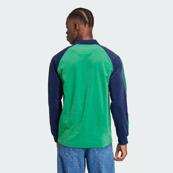 adidas Originals 70s Velour Poloshirt Grun adidas Deutschland