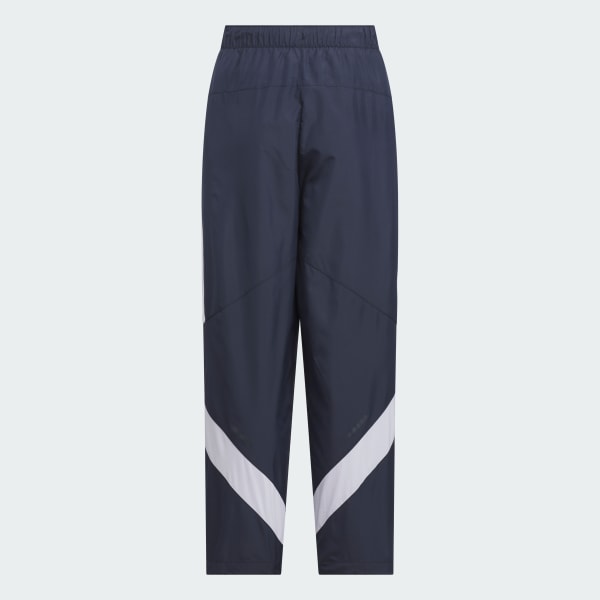 ブルー マストハブ カラーブロック 起毛 トリコット ウーブン 9/10丈 トラックパンツ キッズ