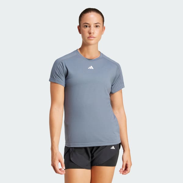 Negro Camiseta Minimalista AEROREADY Train Essentials Cuello Redondo