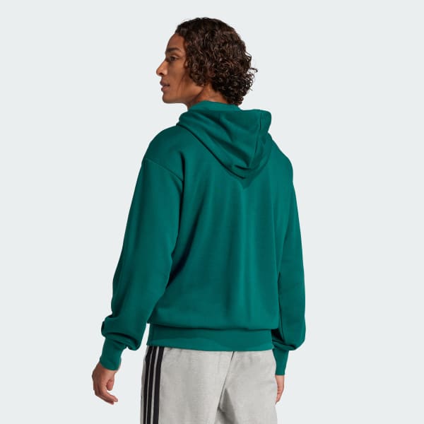 Verde Sudadera con Gorro Essentials Logo Grande Felpa Francesa