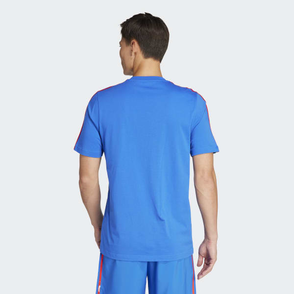 adidas Italy DNA 3 Stripes Tee Blue adidas Singapore
