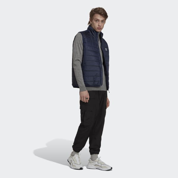 Blauw Padded Stand Collar Puffer Bodywarmer DE551