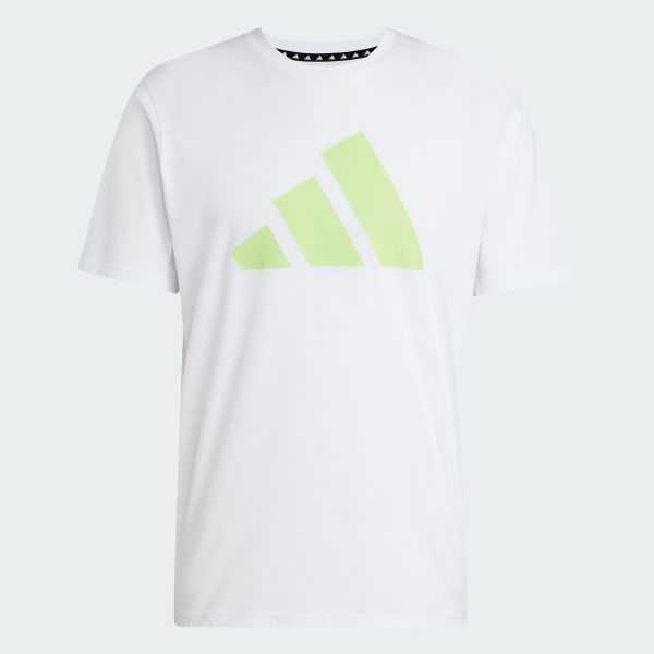 Branco Camiseta Treino Manga Curta Logo