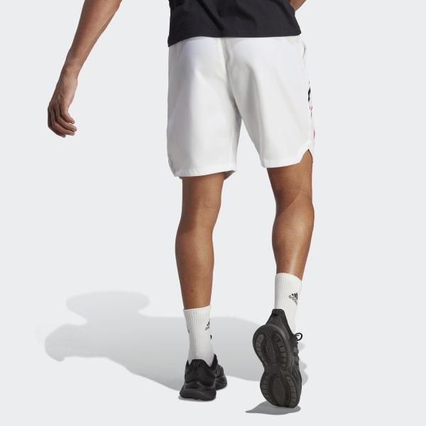 White Colourblock Woven Shorts