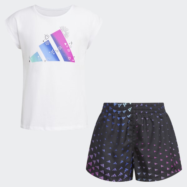 Adidas polka shop dot shorts set