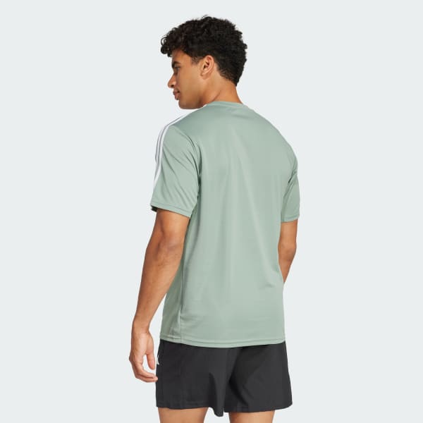 Grun Train Essentials 3-Streifen Training T-Shirt