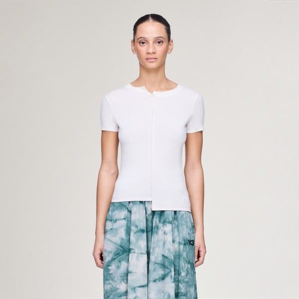 White Y-3 DIP DYE FITTED TEE