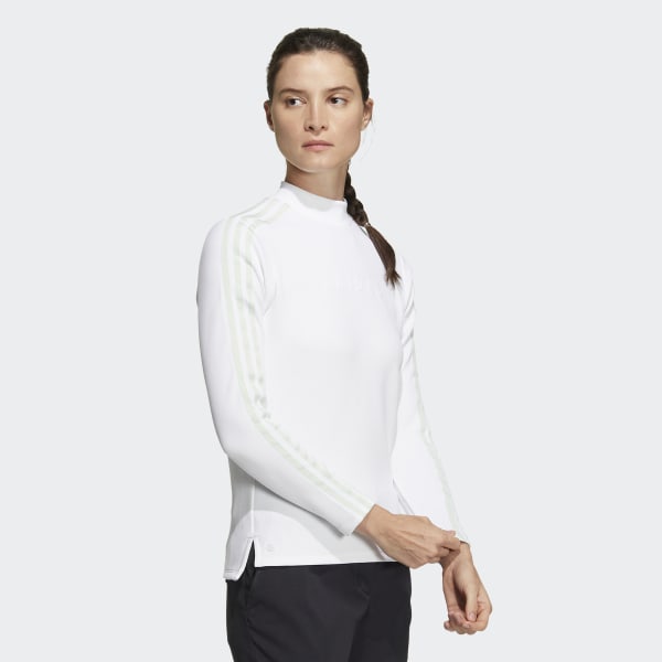 White AEROREADY 3-Stripes Mock Neck Long Sleeve Shirt