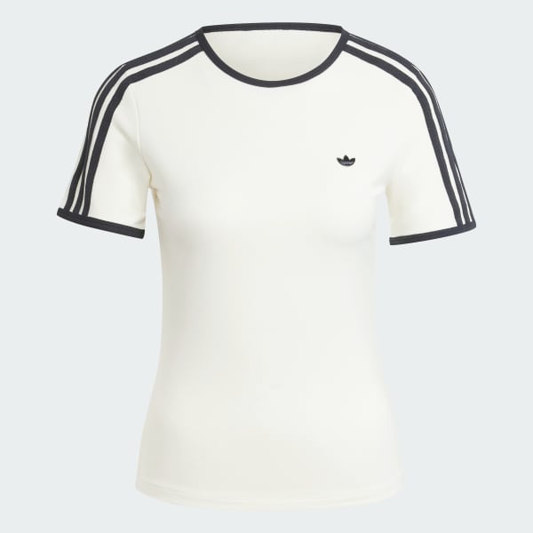 Λευκό adidas Originals Premium 3-Stripes Cali Tee