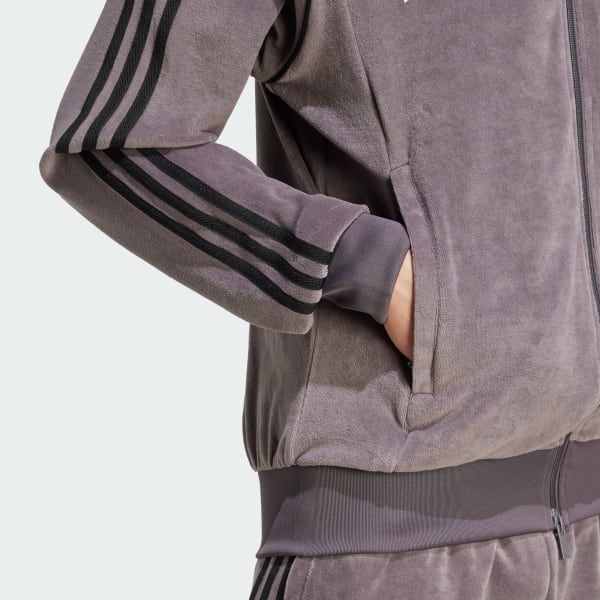 adidas トラックジャケット ジャージ SST ベロア グレー XL 灰色