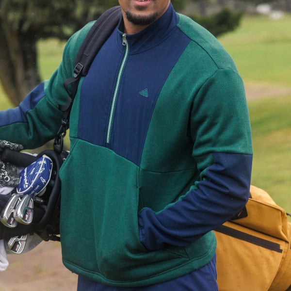 adidas Go-to Dwr Hybrid Half Zip Pullover - Green | Free Shipping