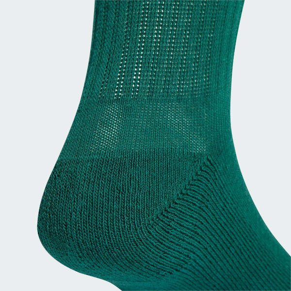 Green Linear Crew Cushioned Socks 3 Pairs