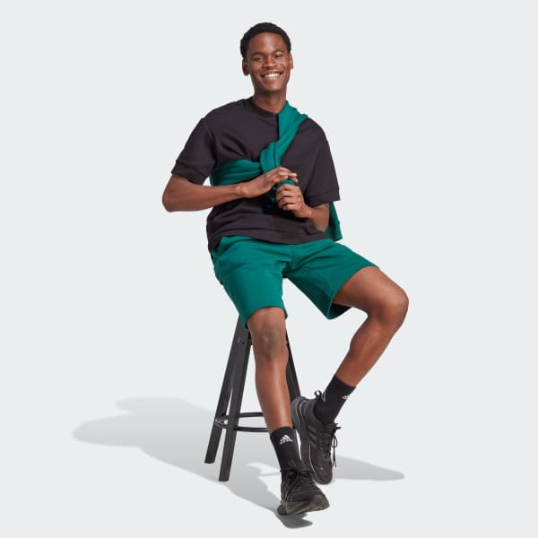 Verde Shorts Essentials Estampados Tela French Terry