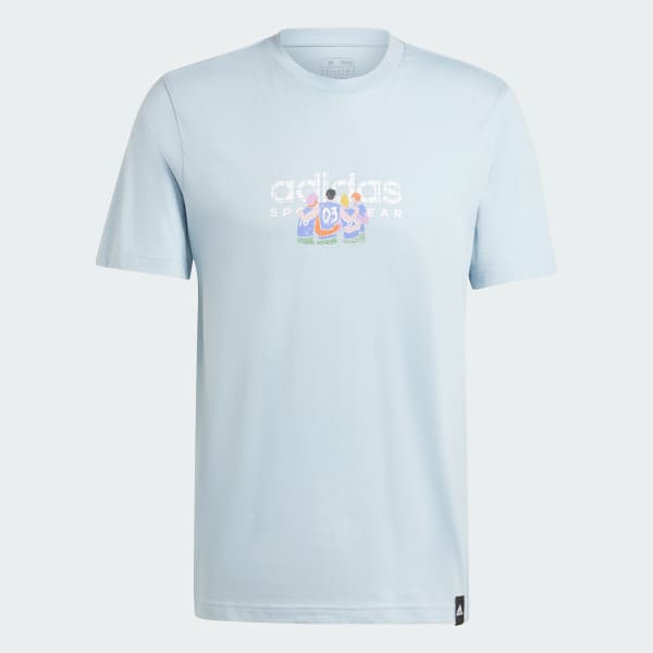 Bleu T-shirt graphique Codes Linear