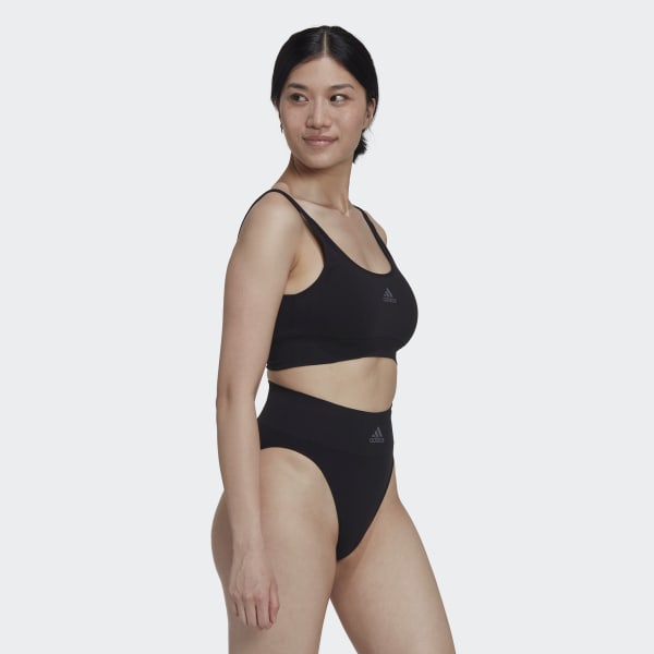 Czerń Active Seamless Micro-Stretch Scoop Lounge Bra HPO57