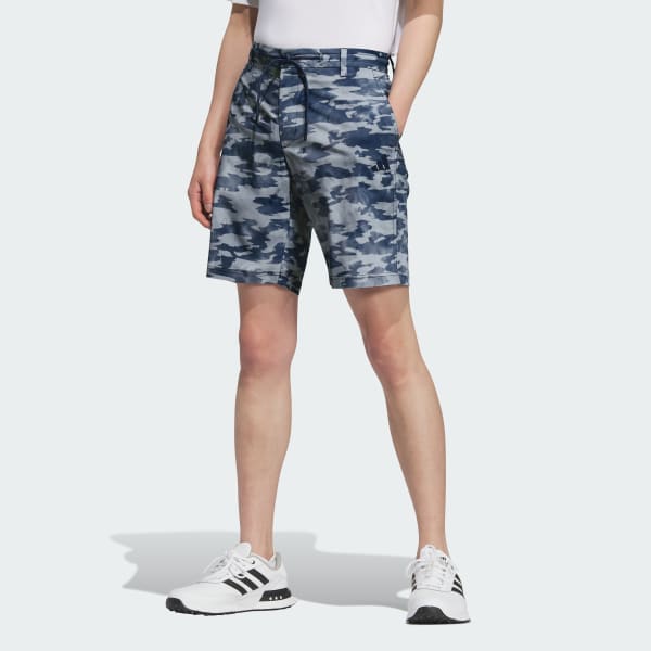 Blue Allover Print Golf Shorts