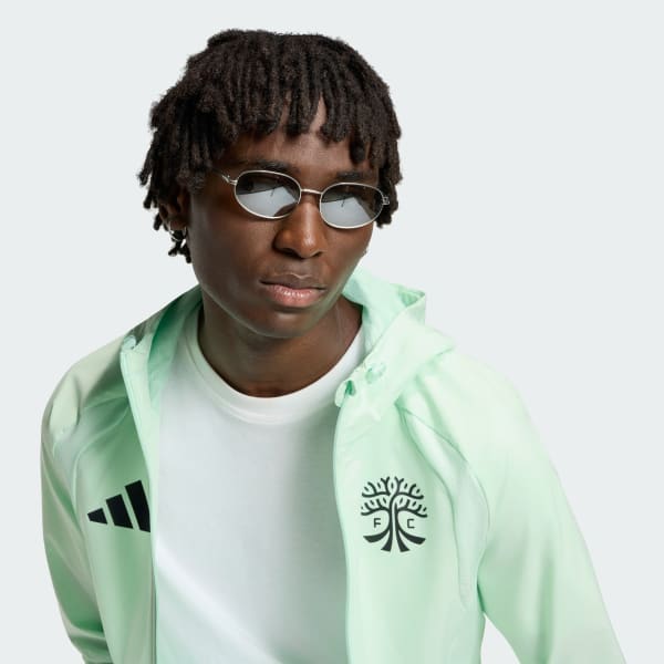 adidas Austin FC Tiro Travel Full Zip Windbreaker - Green | Free