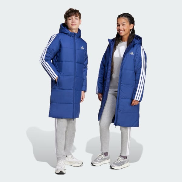 adidasベンチコート　ロングコート　青 アディダス adidas CLIMAPROOF SHADOWロングダウンコｰト ベンチ