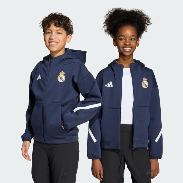 adidas Real Madrid ジャージ ネイビー adidas Real Madrid ADIDAS Z.N.E. Kids Anthem Jacke - Blau | adidas