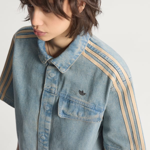 Blue Premium Essentials Denim Shirt Shortsleeve