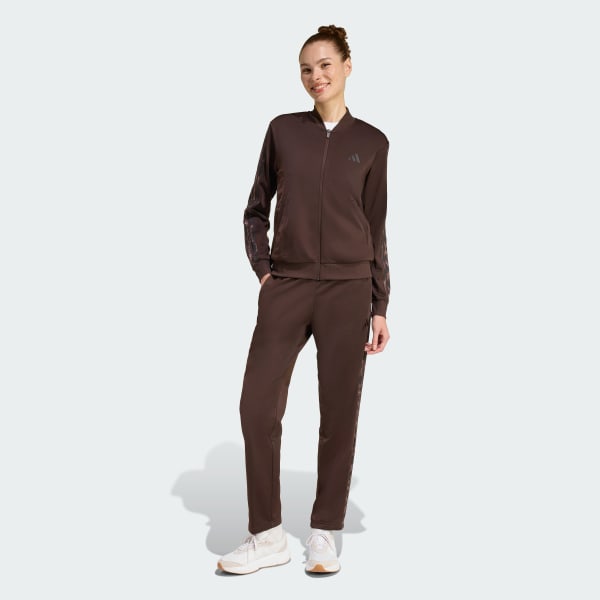 Brown 3-STRIPES LEOPARD PRINT TRACKSUIT