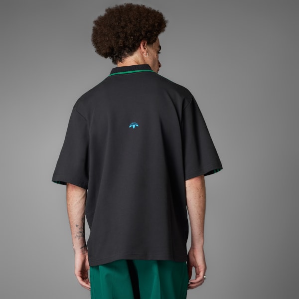 Schwarz Rolling Links Poloshirt